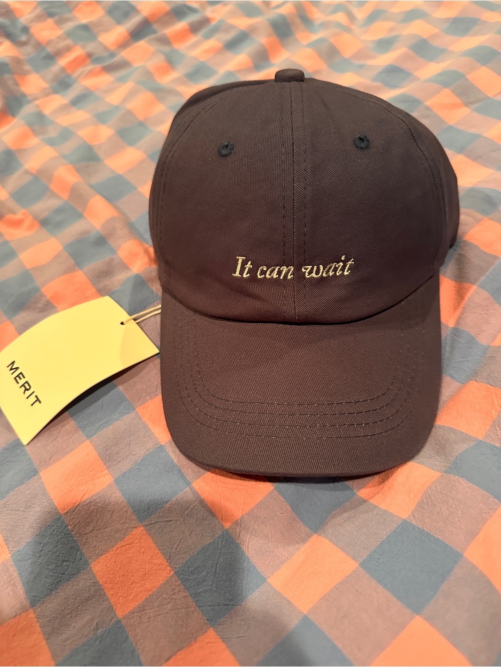 "It Can Wait" Embroidered Merit Navy Baseball Cap